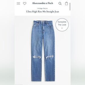 Abercrombie Ultra High Rise 90s Straight Jean - size 26
